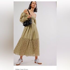 Perfect Storm midi dress in sage green